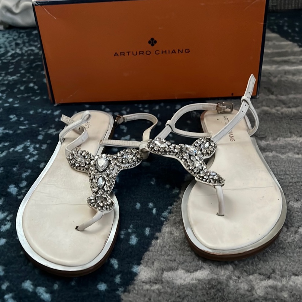 White Jeweled Sandals